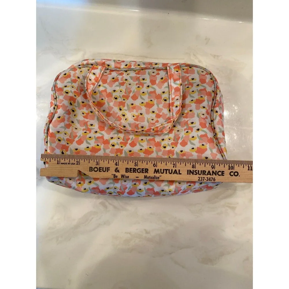 Floral Makeup & Accessory Travel Bag Large Open See Through Compartments ?‎ New